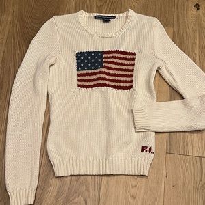 Ralph Lauren Sport Cream American Flag Sweater